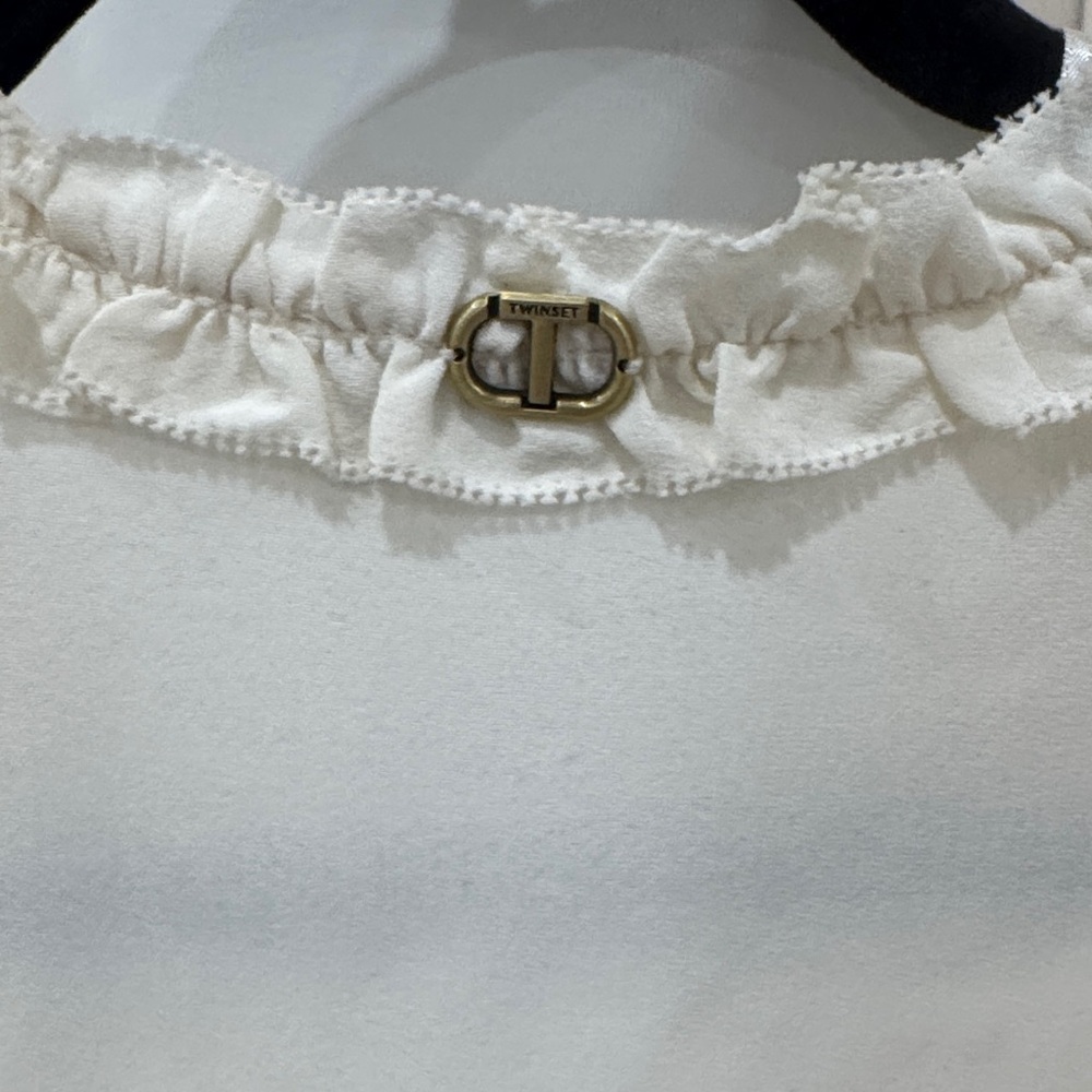 Twin-Set White Ruffled Blouse - Picture 3 of 3
